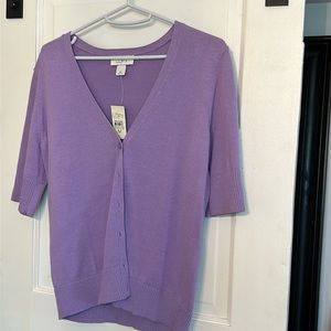 New with tags Loft lavender button up shirt sleeve size medium